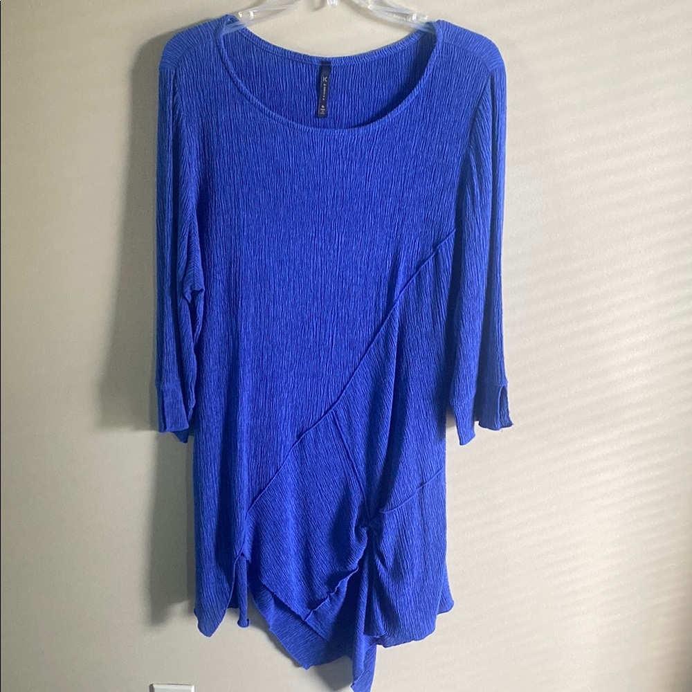 IC by ConnieK Royal Blue Asymmetrical Tunic